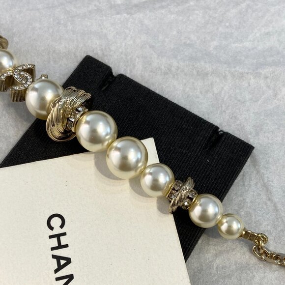 CHANEL costume pearl necklace 25S Elegant sparkle Authentic - Picture 6 of 7